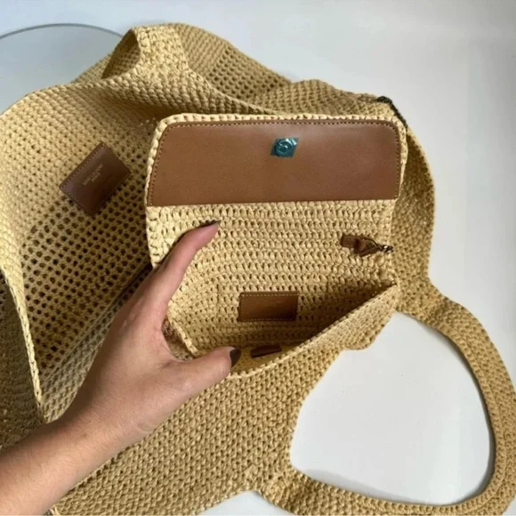 Elegant Tan Crochet Women's Bag - Picture 3 of 16